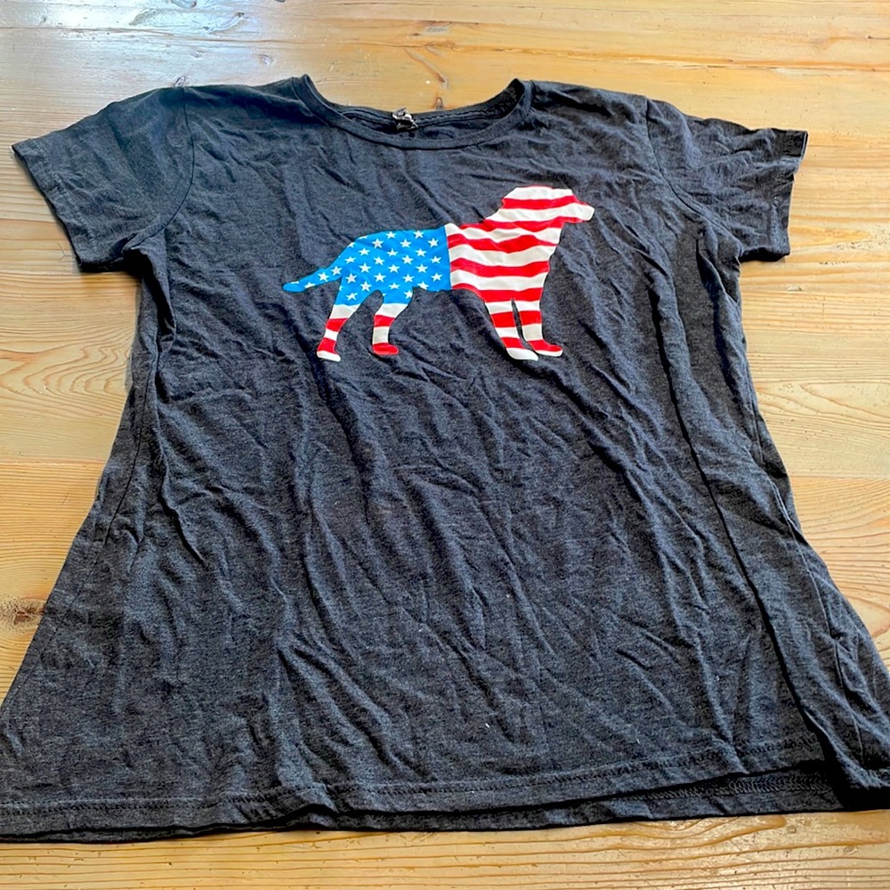 Lab American flag tee